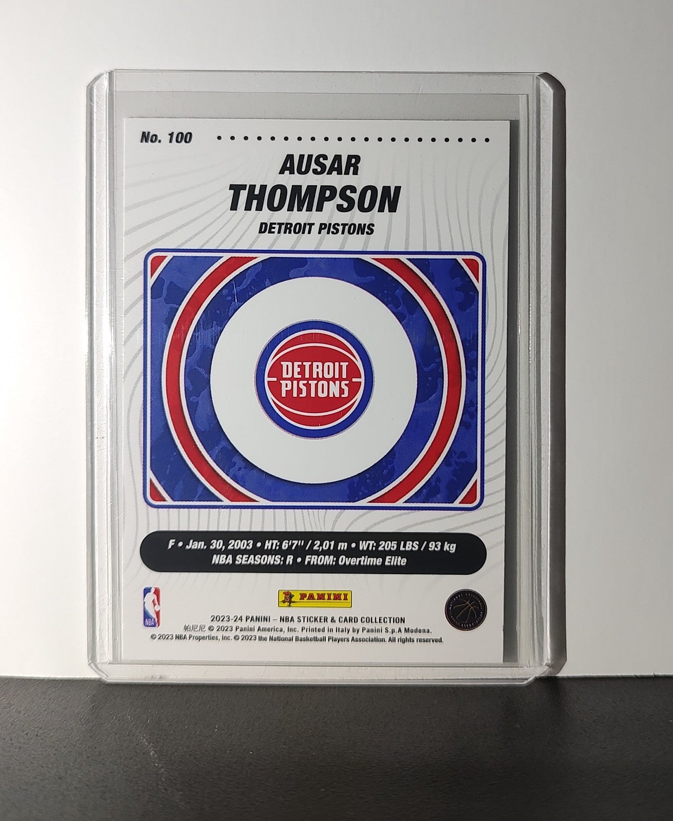 Ausar Thompson Rookie 2023-24 Panini NBA Sticker Foil Card #100 Detroit Pistons