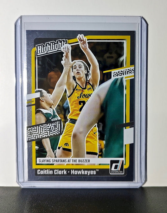 Caitlin Clark 2024 Silver Foil Panini Donruss Highlights #H7 Card Iowa Hawkeyes