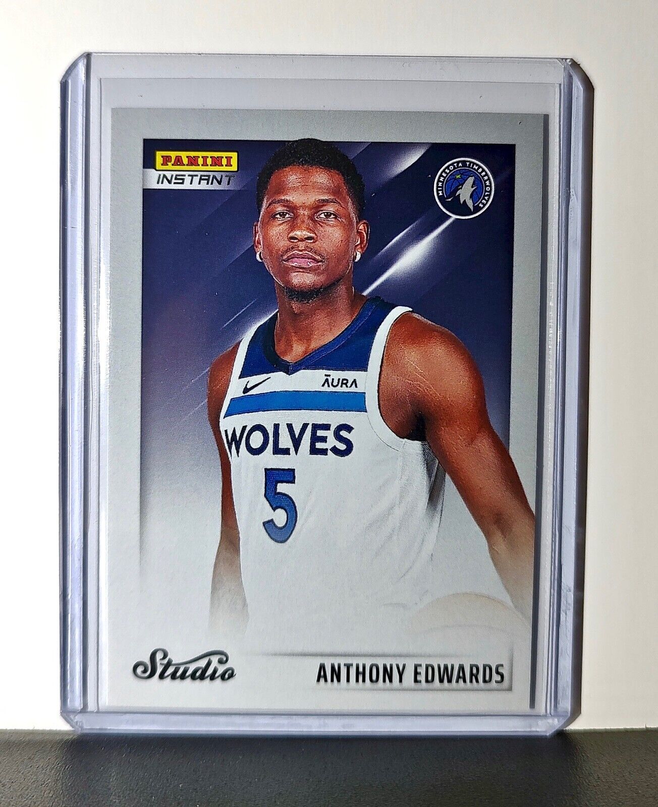 Anthony Edwards 2024-25 Panini NBA Studio #7 Card Minnesota Timberwolves 1/275