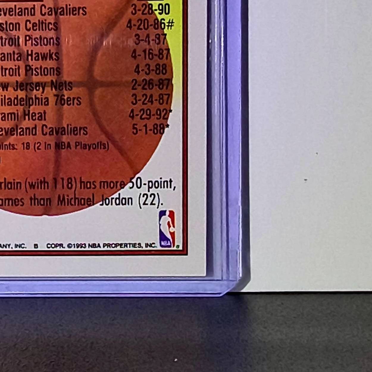 Michael Jordan 1992-93 Topps 50 Point Club #205 Basketball Card Chicago Bulls
