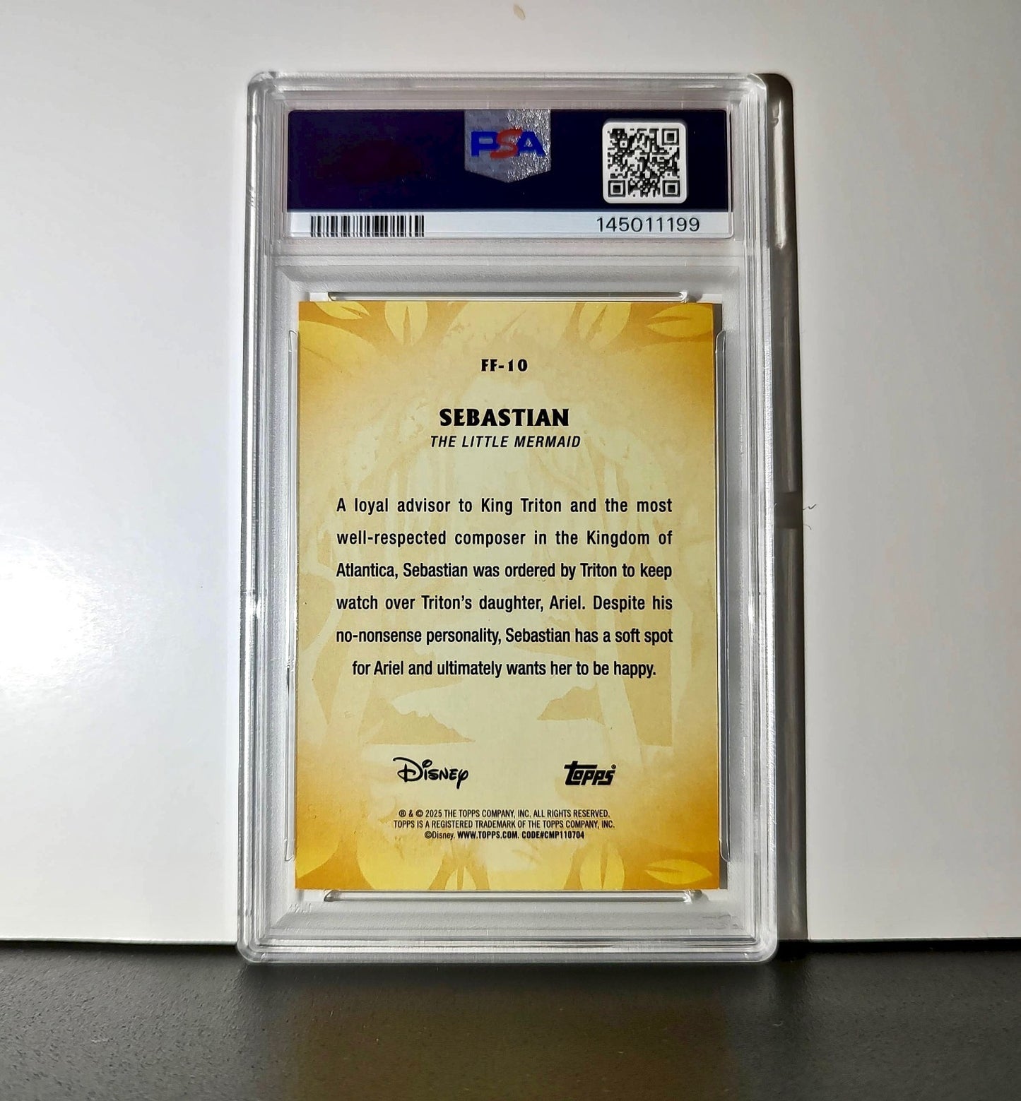 Sebastian 2025 Topps Disney #FF-10 Furry Friends Card The Little Mermaid PSA 9