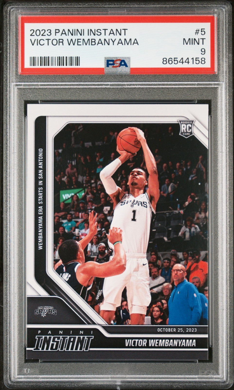 Victor Wembanyama 2023-24 Panini #5 NBA Rookie Basketball Card Spurs PSA 9 Mint
