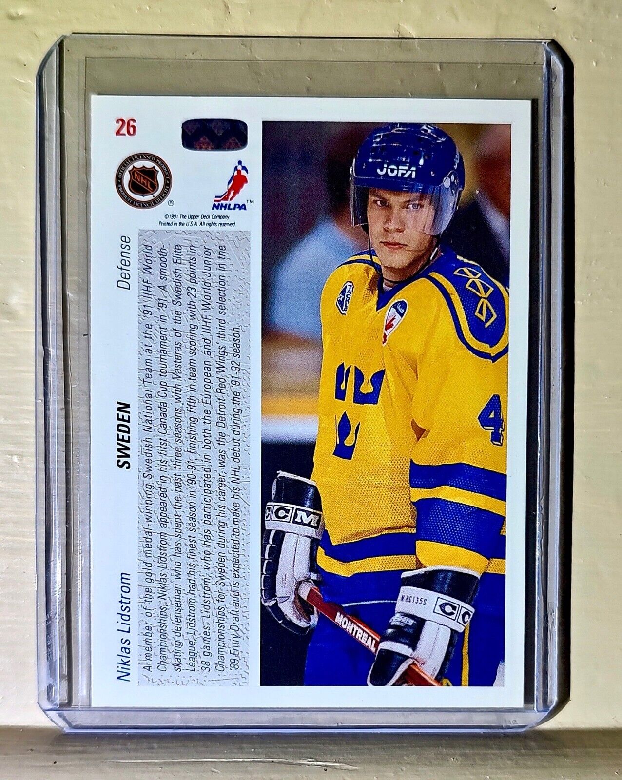 Niklas Lidstrom 1991-92 Upper Deck Canada Cup #26 Hockey Card Sweden