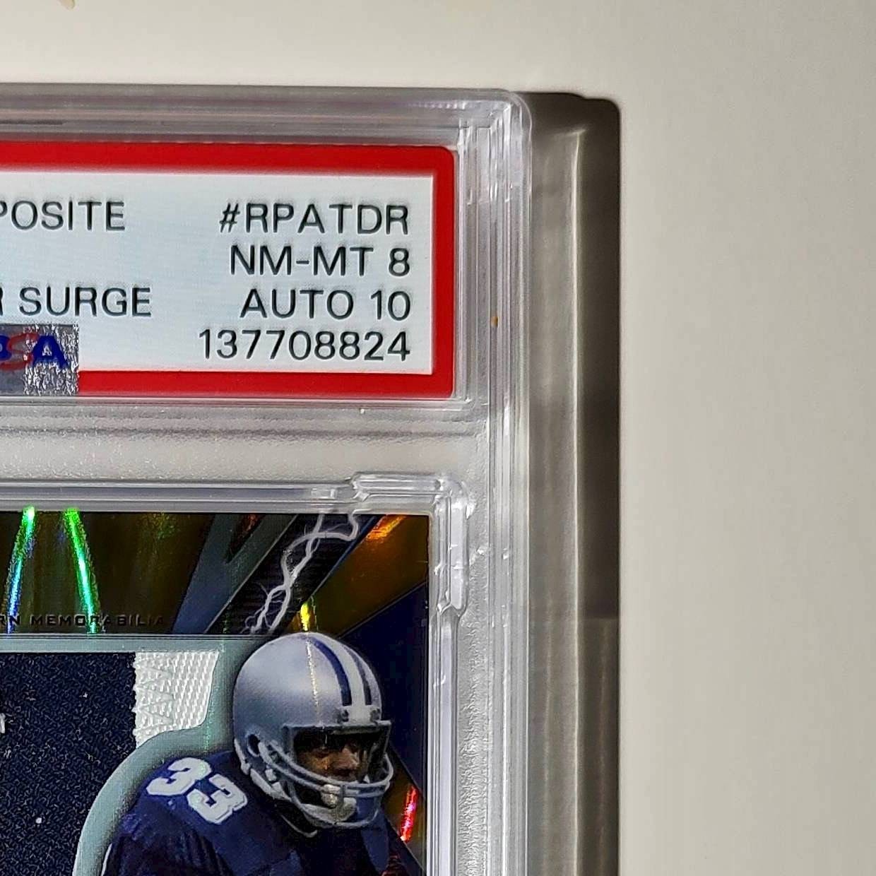 Tony Dorseett 2023 Topps #RPA-TDR Resurgence Patch Gold 41/50 PSA 8 Auto 10