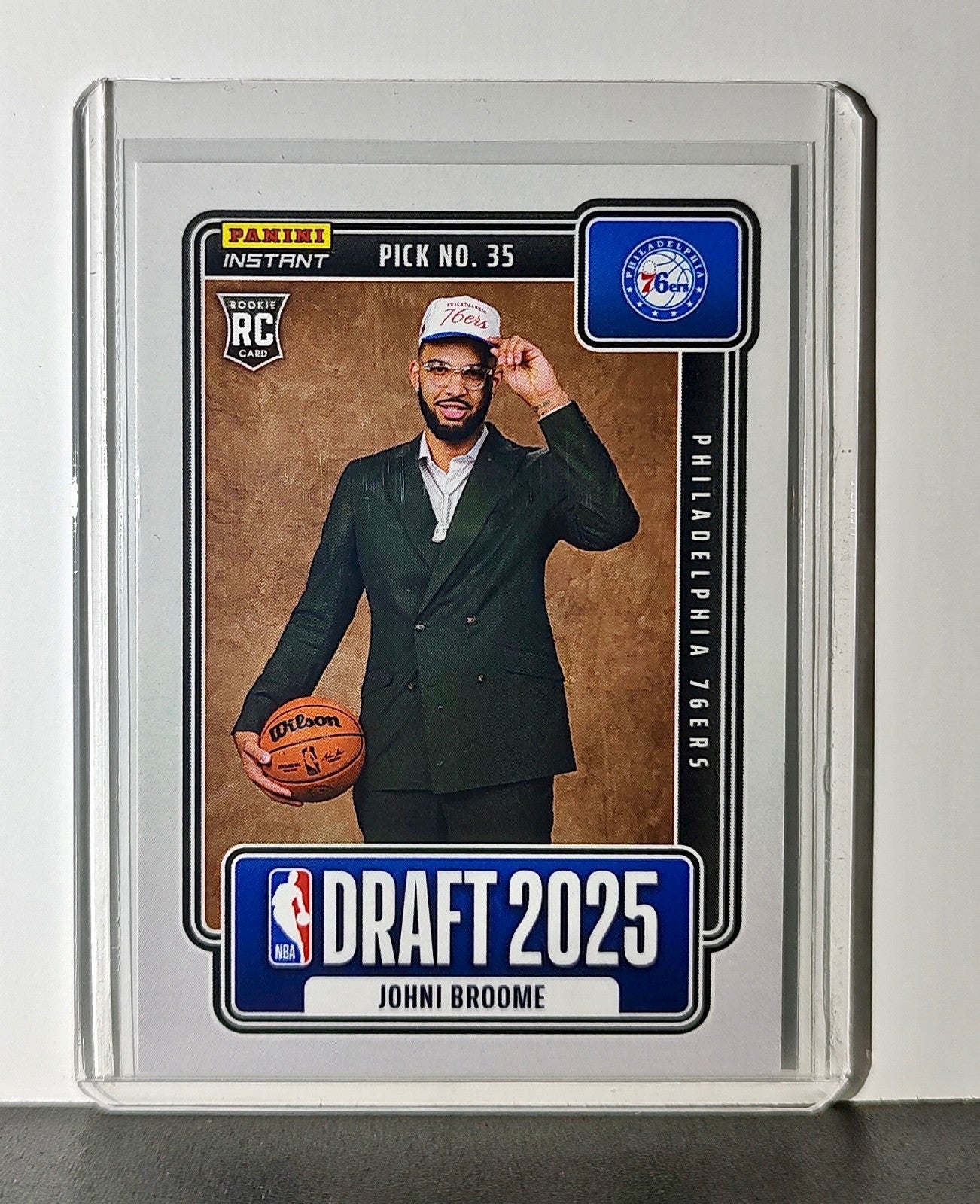 Johni Broome Rookie 2025-26 Panini NBA #29 Draft Night Card Philadelphia 76ers