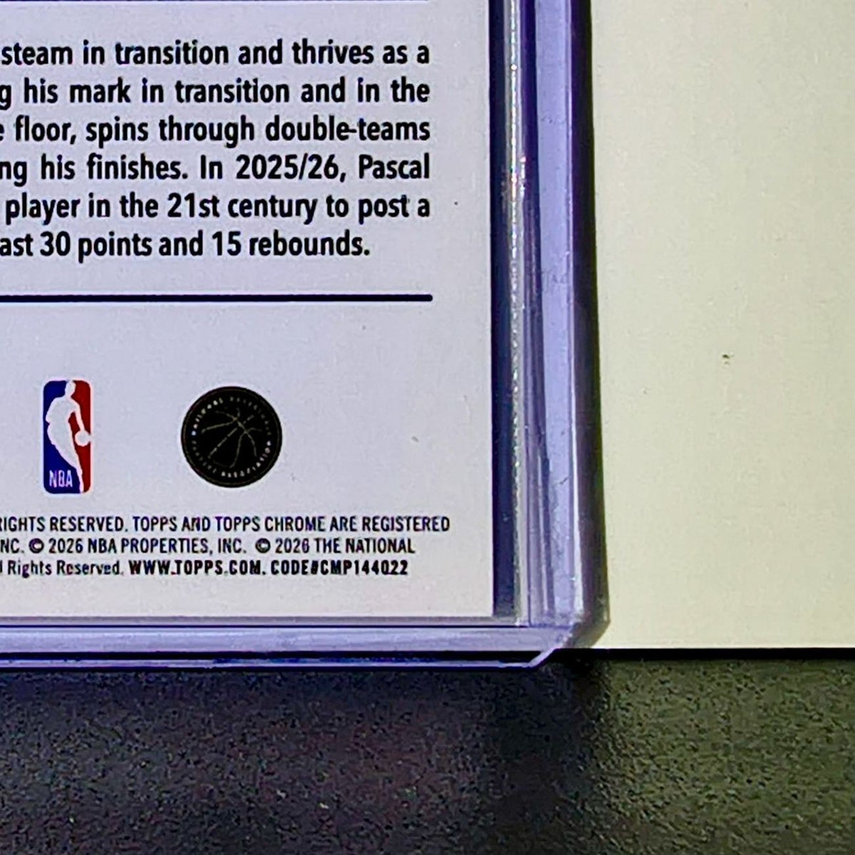 Pascal Siakam 2025-26 NBA Topps Chrome Update #27 Basketball Card Indiana Pacers