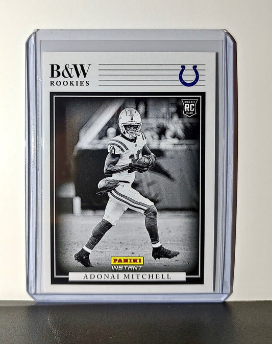 Adonai Mitchell 2024 Panini NFL #27 Black & White Rookies Card Colts 1 of 680