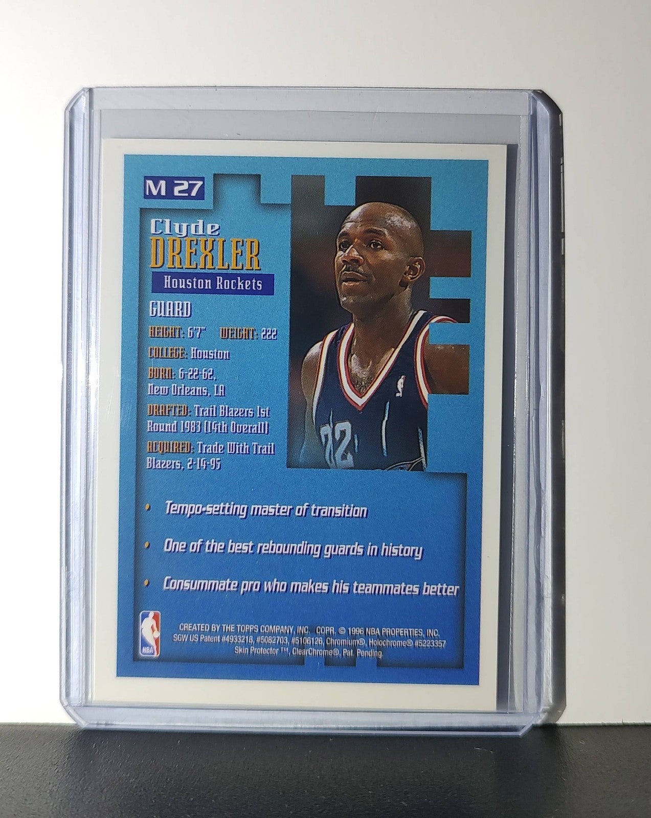 Clyde Drexler 1995-96 Topps Finest NBA #M27 Mysterly Rockets