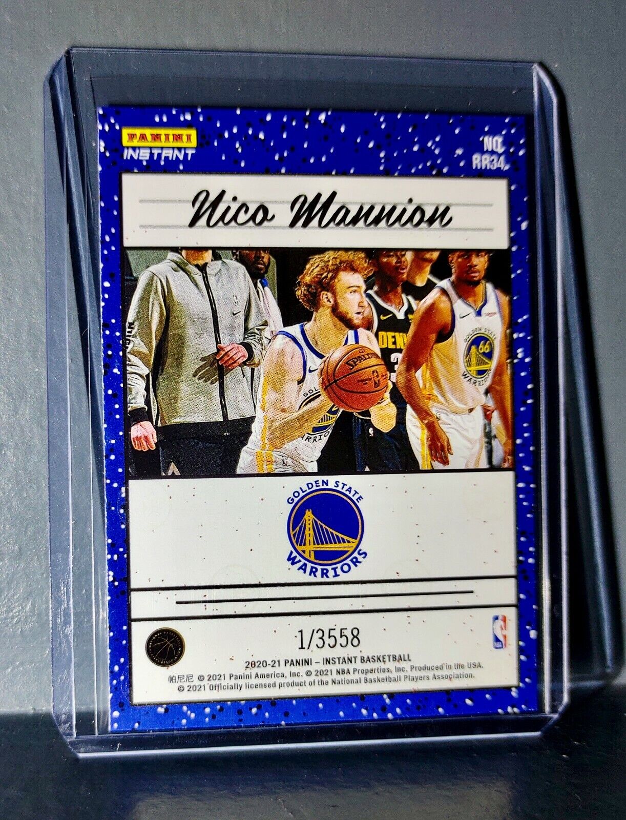 Nico Mannion 2020-2021 Panini NBA Instant #34 Rated Rookie Retro Card 1/3558