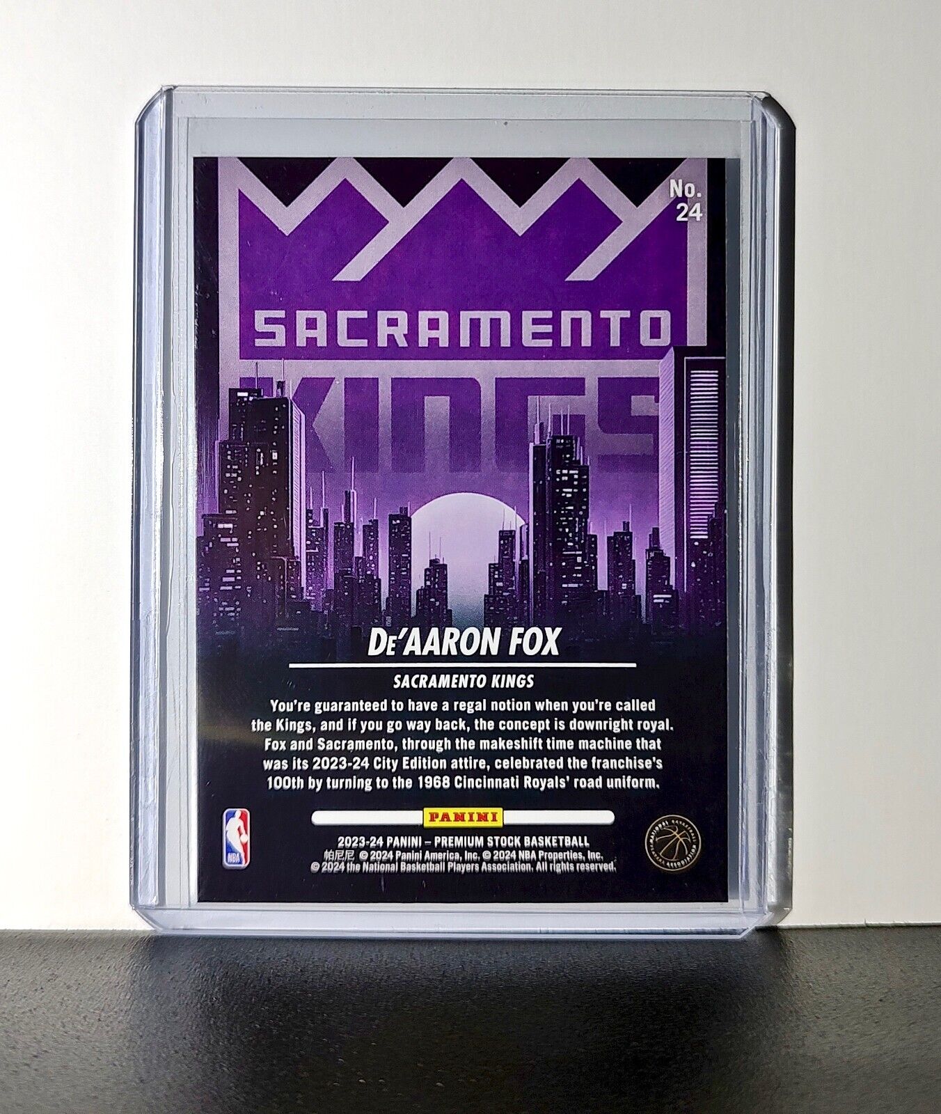 De'Aaron Fox 2023-24 Panini Premium Stock NBA Hoops City Edition #24 Card Kings
