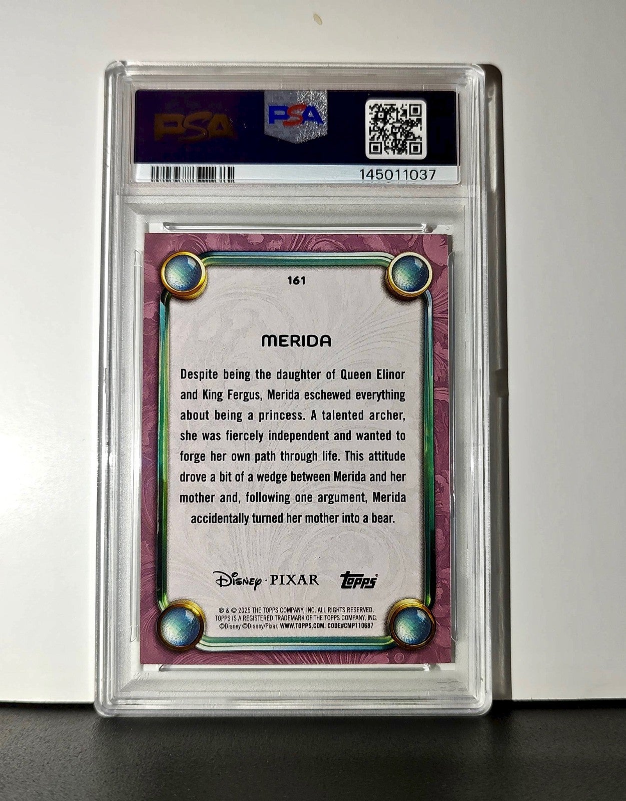 Rapunzel 2025 Topps Disney Cartoon Princess #160 Card Tangled PSA 9