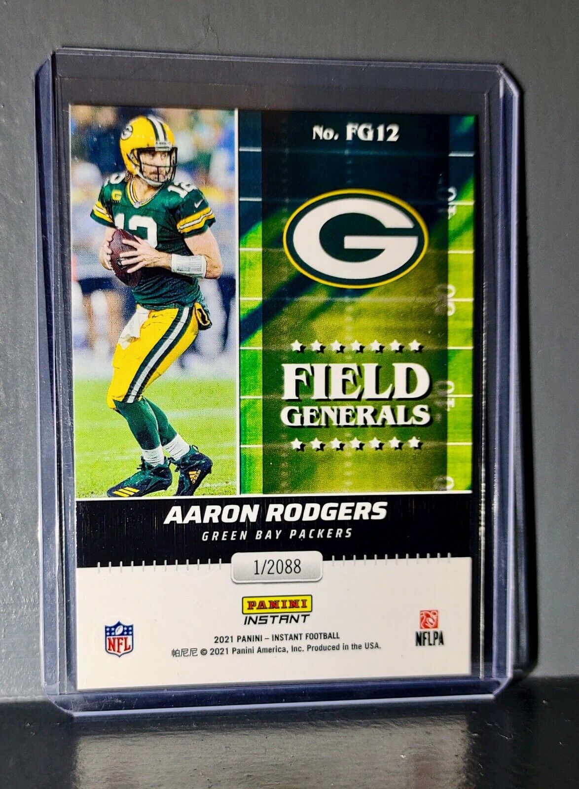 Aaron Rodgers 2021 Panini NFL Instant Field Generals #12 Rookie Card 1 of 2088