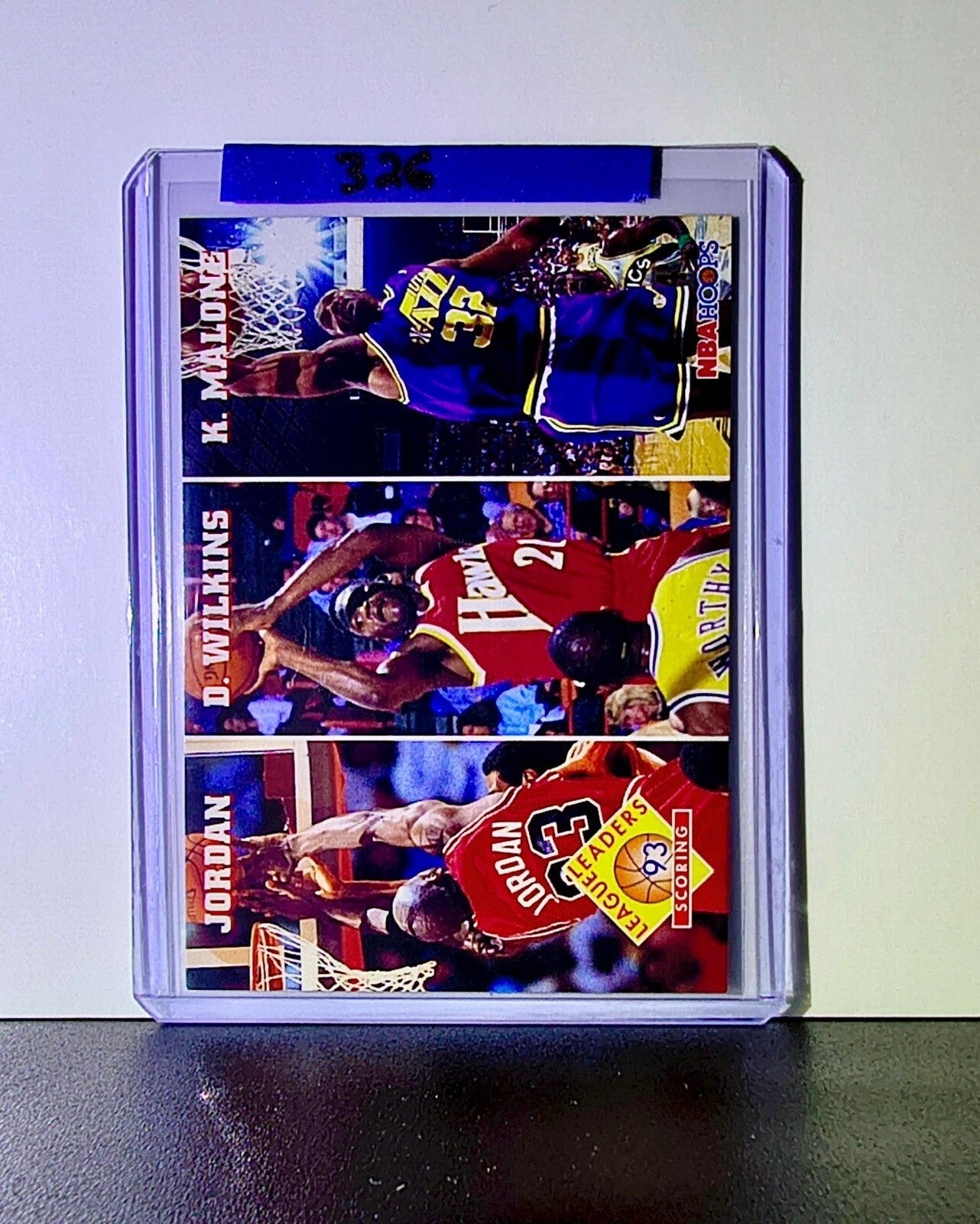 Michael Jordan Wilkins Malone 1993-94 NBA Hoops League Leaders #283 Card Bulls