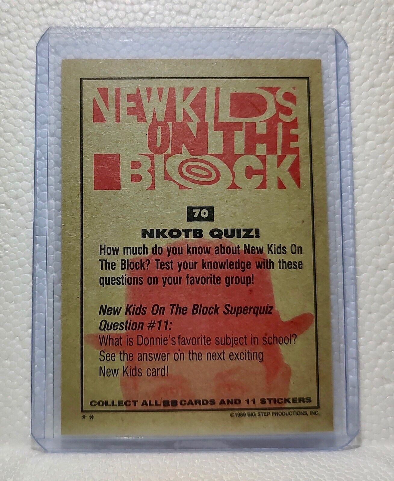 NKOTB Quiz! 1989 New Kids on the Block #70 Trading Card