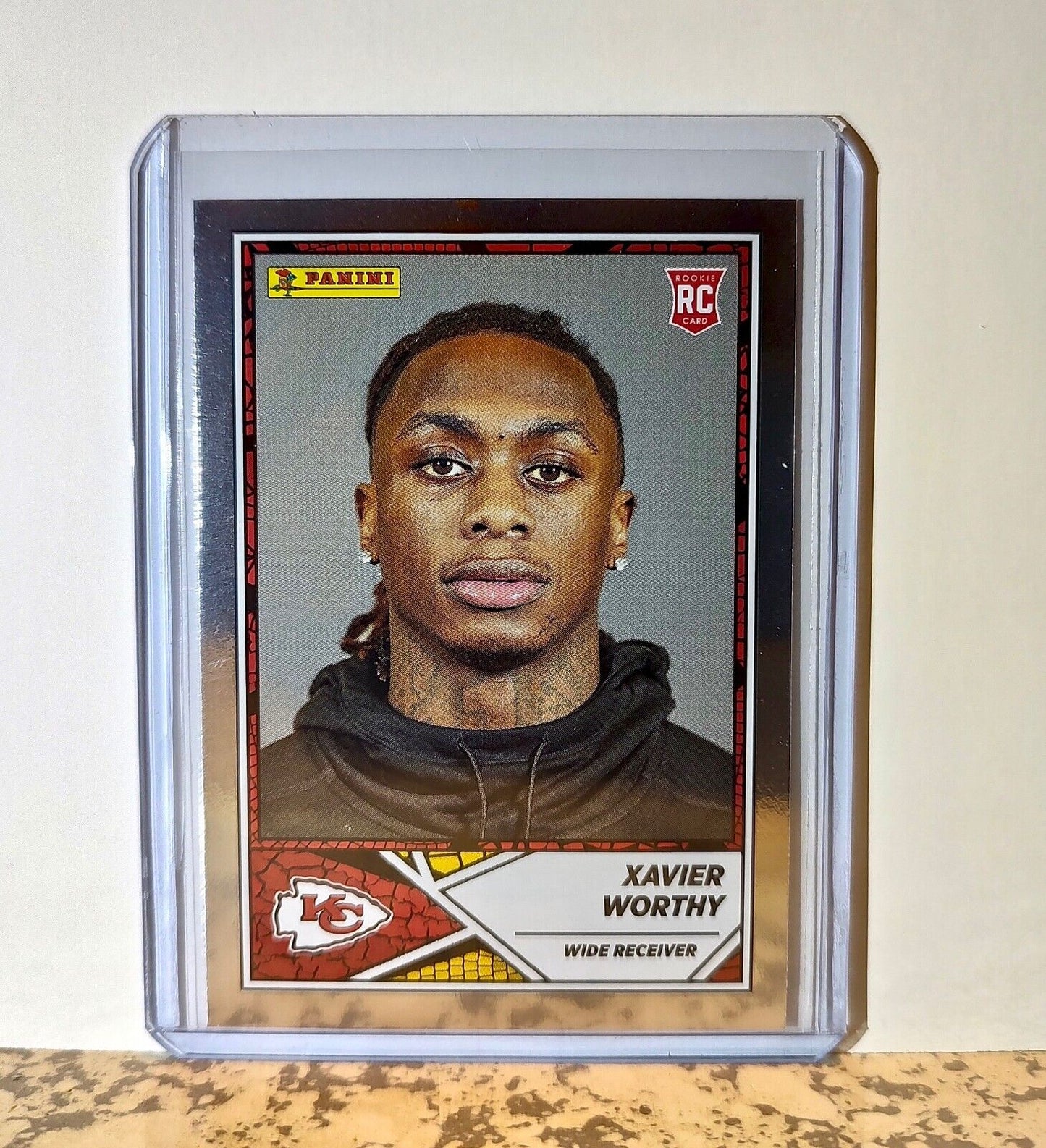 Xavier Worthy 2024 Panini NFL #82 Silver Foil Rookie Sticker Card Chiefs