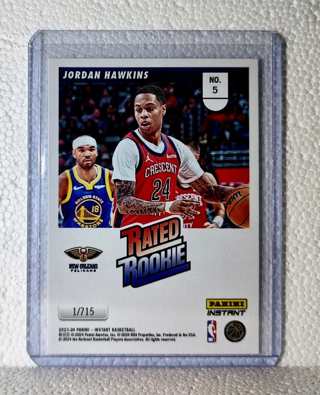 Jordan Hawkins 2023-24 Panini NBA #5 Rated Rookie Retro Card Pelicans 1/715