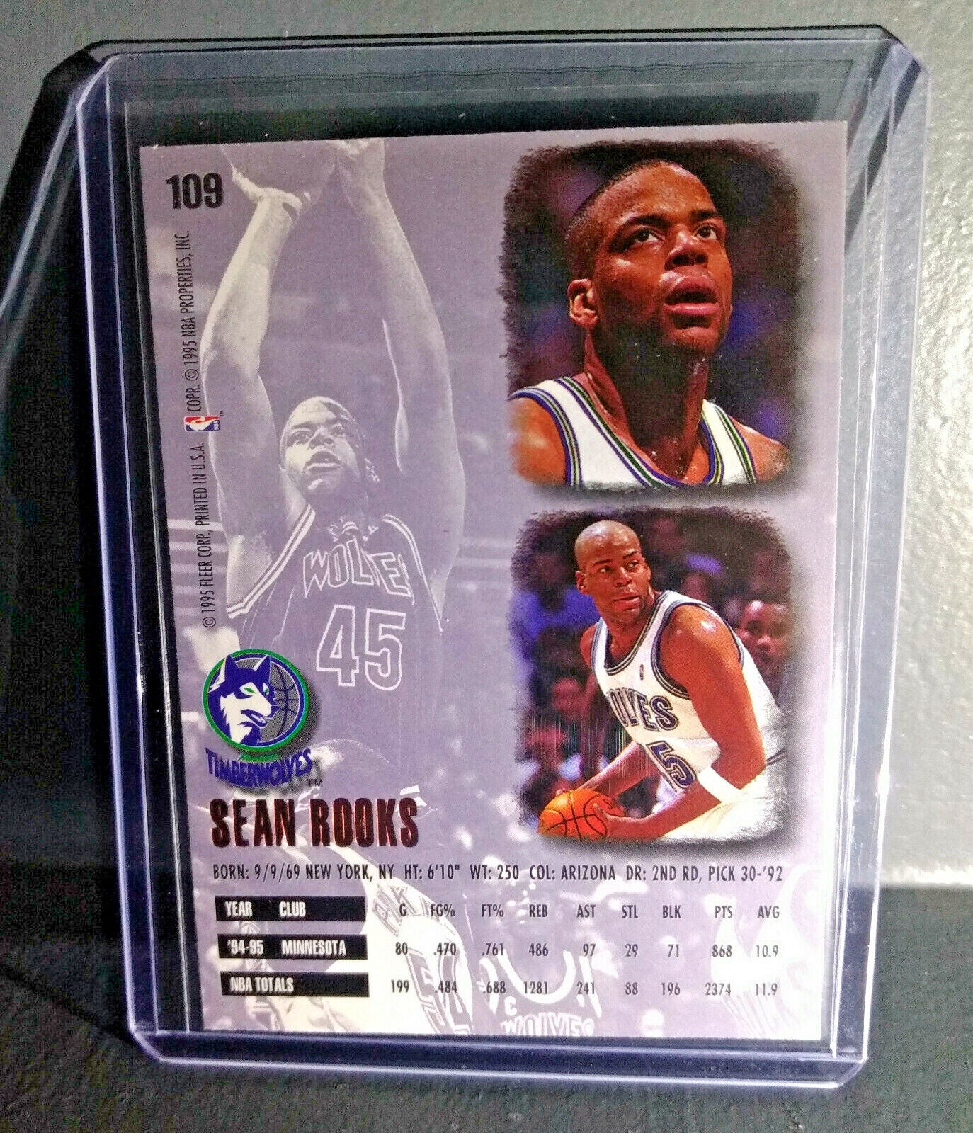 1995-96 Sean Rooks Fleer Ultra #109 Basketball Card