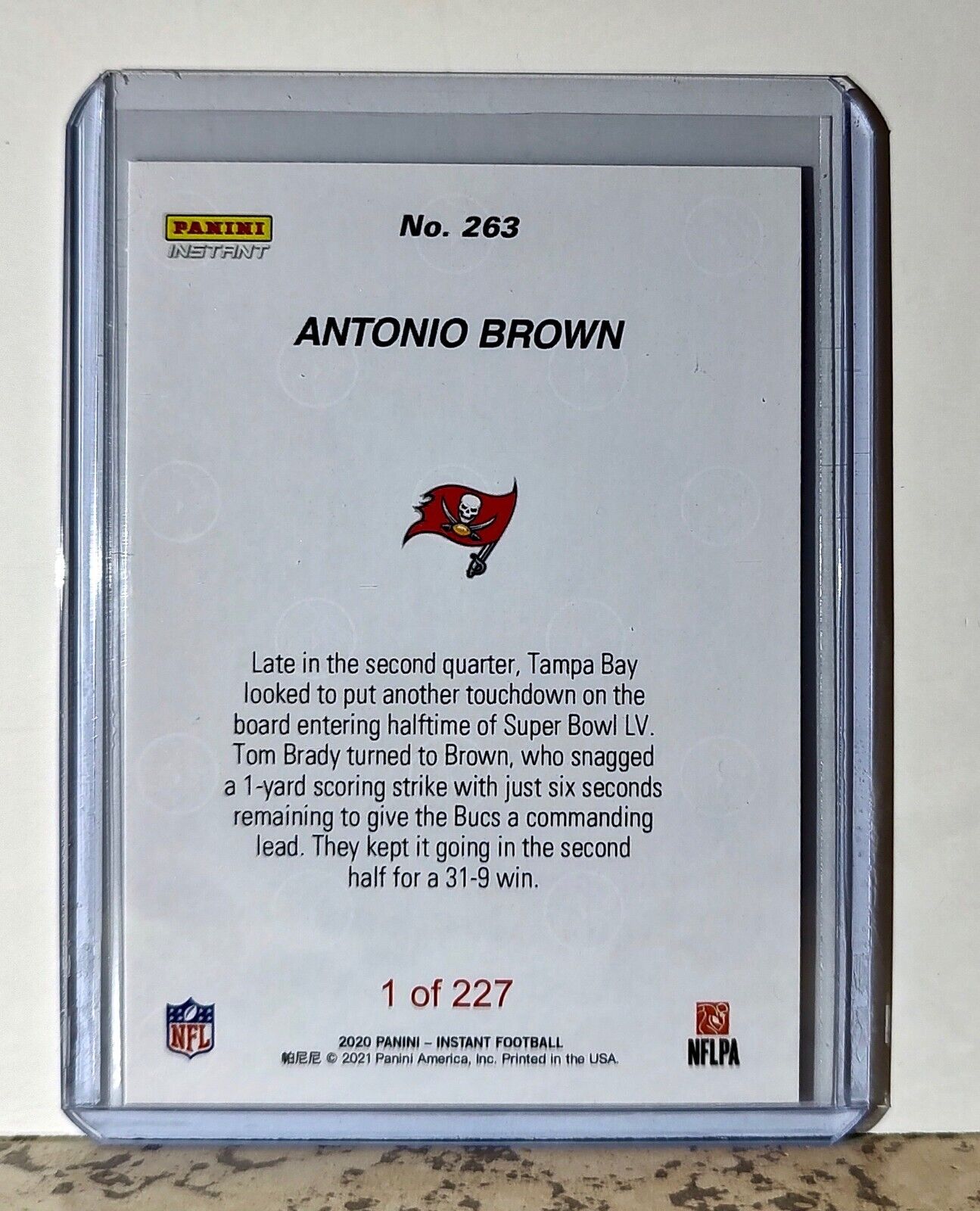 Antonio Brown 2020 Panini NFL #263 Superbowl Card Tampa Bay Buccaneers 1 of 227