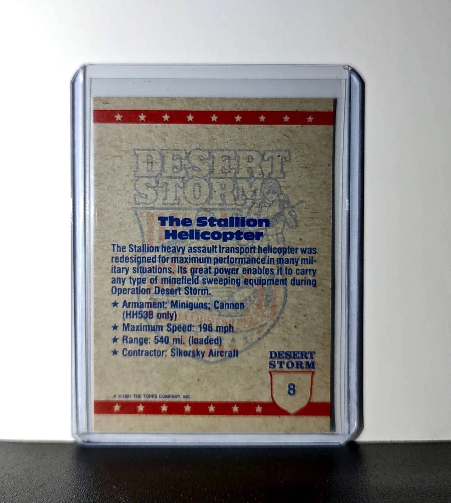 Stallion Helicopter 1991 Topps Desert Storm #8 Card