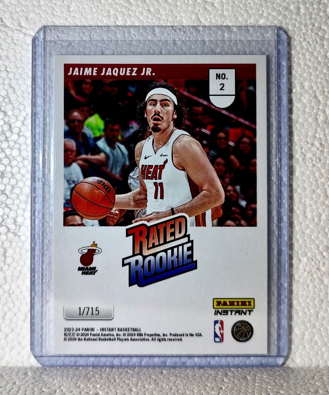 Jaime Jaquez Jr. 2023-24 Panini NBA #2 Rated Rookie Retro Card Miami Heat 1/715