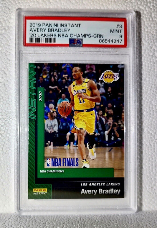 Avery Bradley 2020 Panini LA Lakers NBA Champions #3 Green Card 10/10 PSA 9 Mint