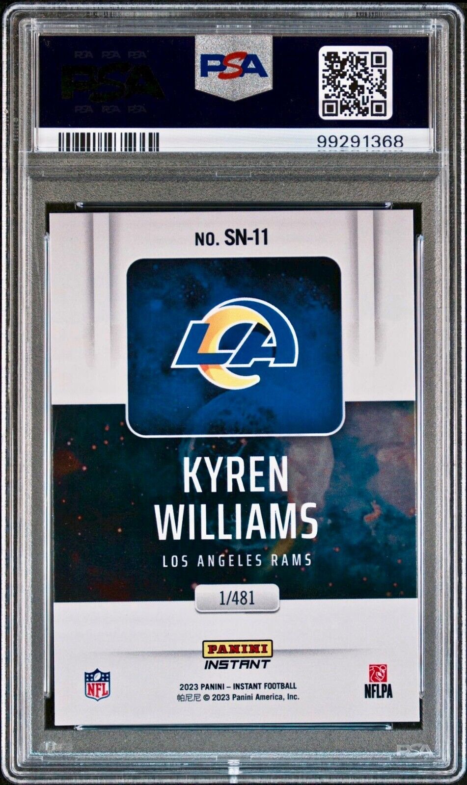 Kyren Williams 2023 Panini Supernova NFL #SN-11 Football Card PSA 9 Mint