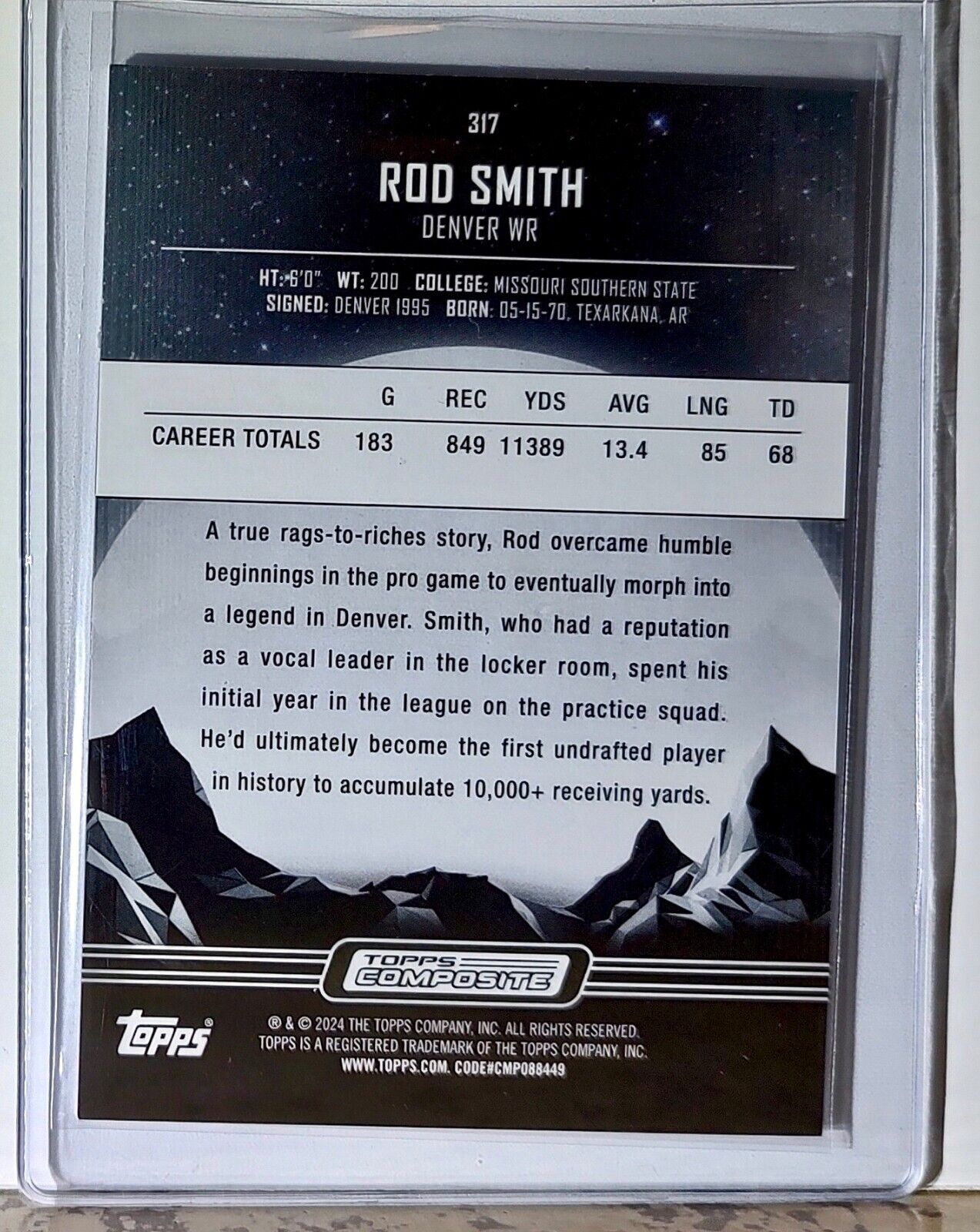 Rod Smith 2023 Topps Midnight NFL #317 Football Card Denver Broncos