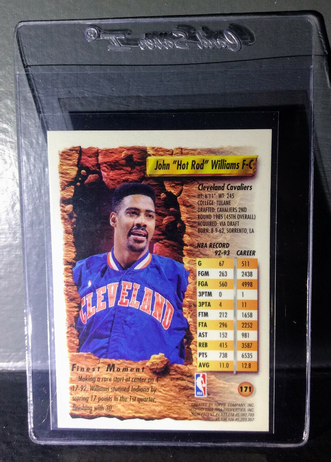 1993-94 Topps Finest John Williams #171 Basketball Card