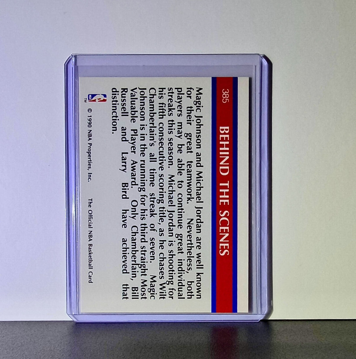 Michael Jordan Magic Johnson 1990-91 NBA Hoops Super Streaks #385 Card Bulls