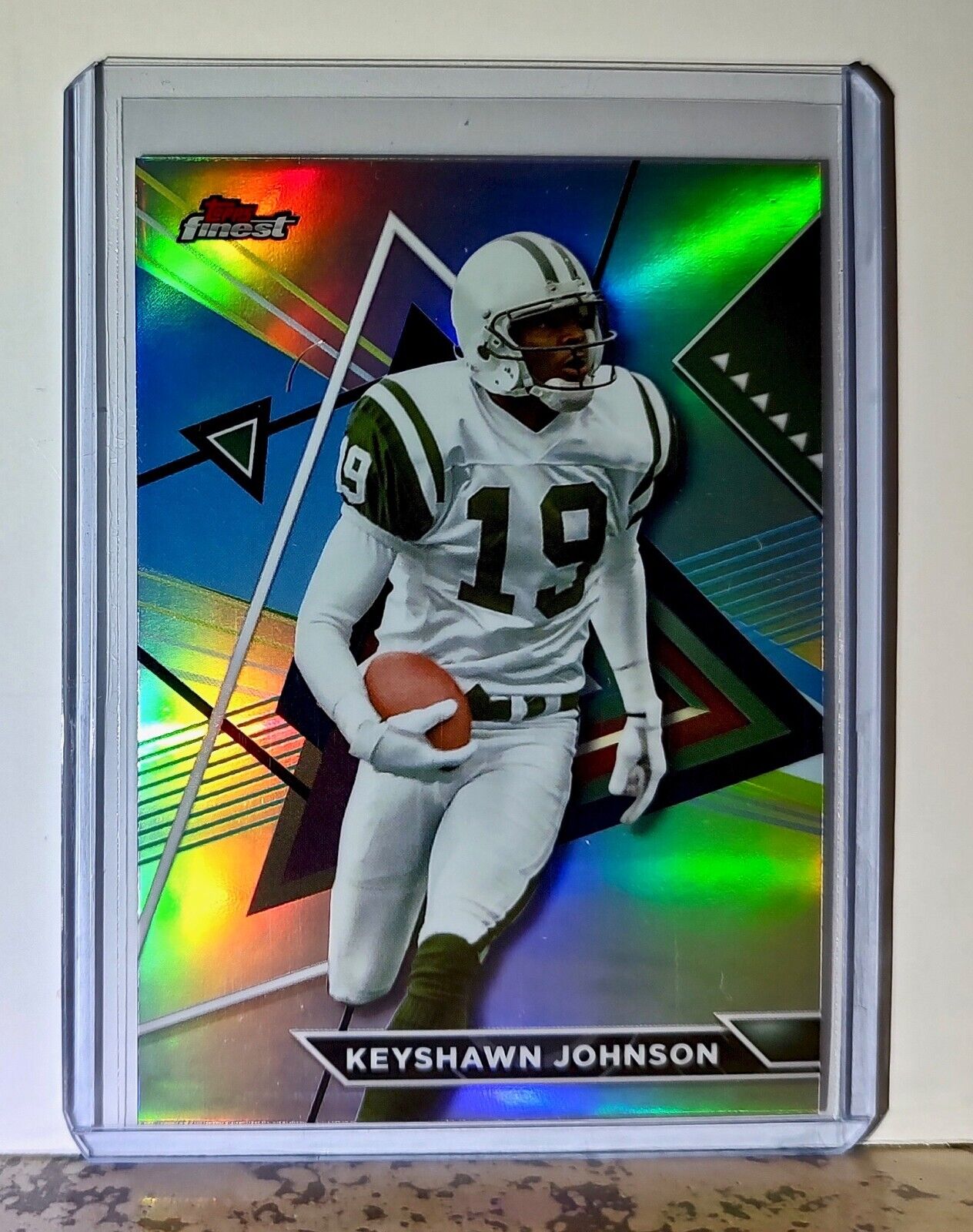 Keyshawn Johnson 2023 Topps Finest Refractor NFL 220 Football Card New York Jets