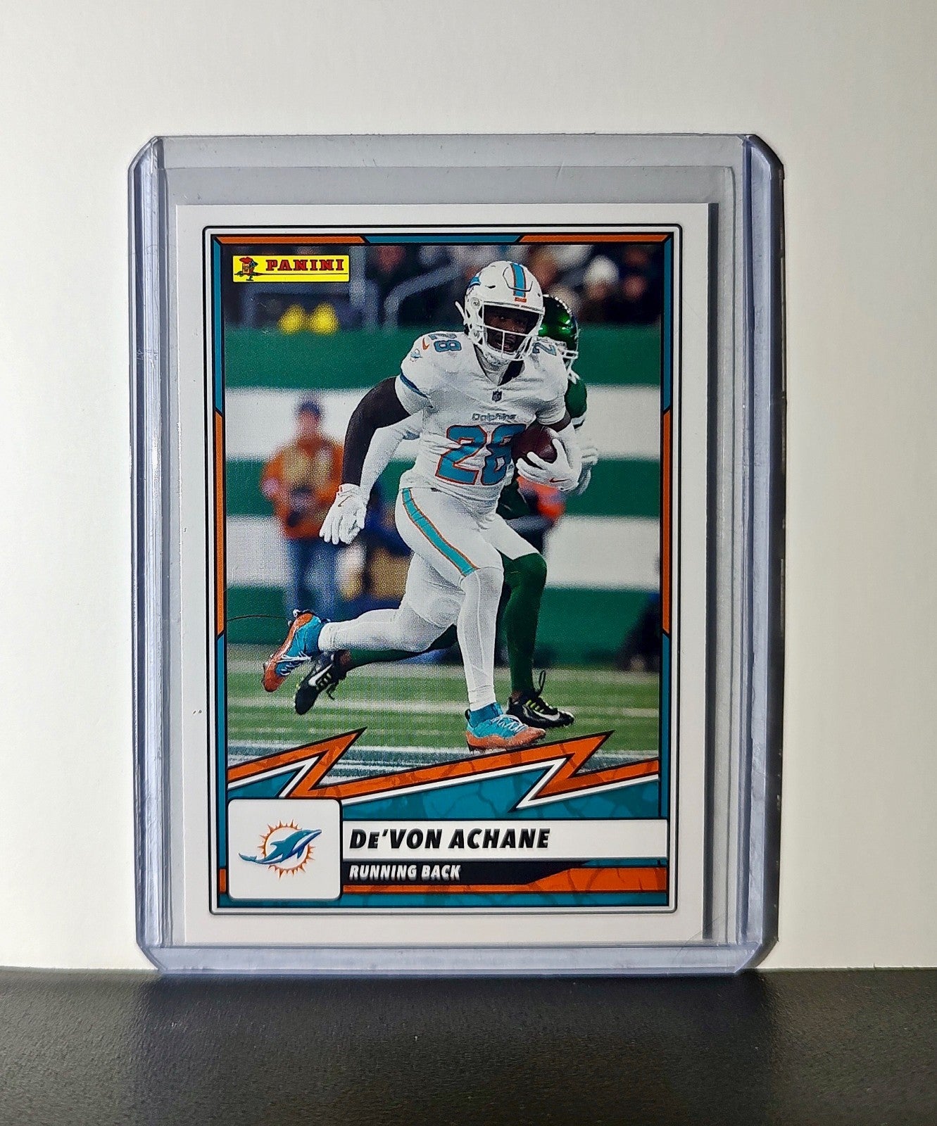 De'Von Achane 2025 Panini NFL #41 Sticker Card Miami Dolphins