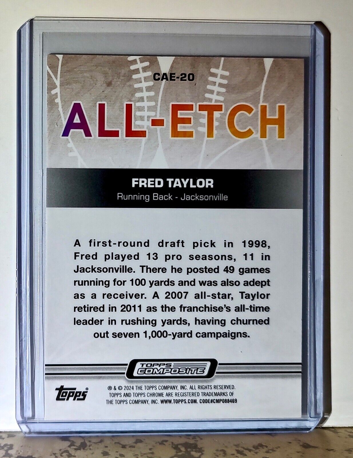 Fred Taylor 2023 Topps Chrome ALL-ETCH NFL #CAE-20 Card Jacksonville Jaguars