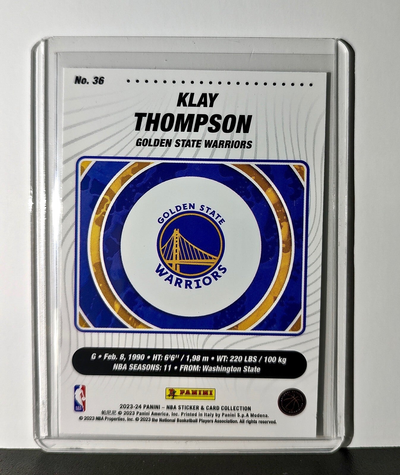 Klay Thompson 2023-24 Panini NBA #36 Foil Sticker Card Golden State Warriors