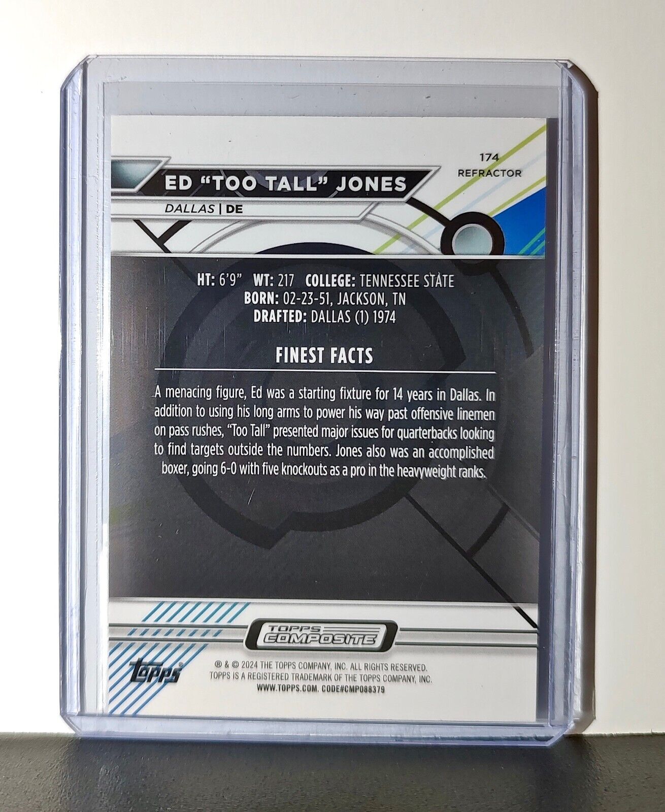 Ed Jones 2023 Topps Finest Refractor NFL #174 Card Dallas Cowboys