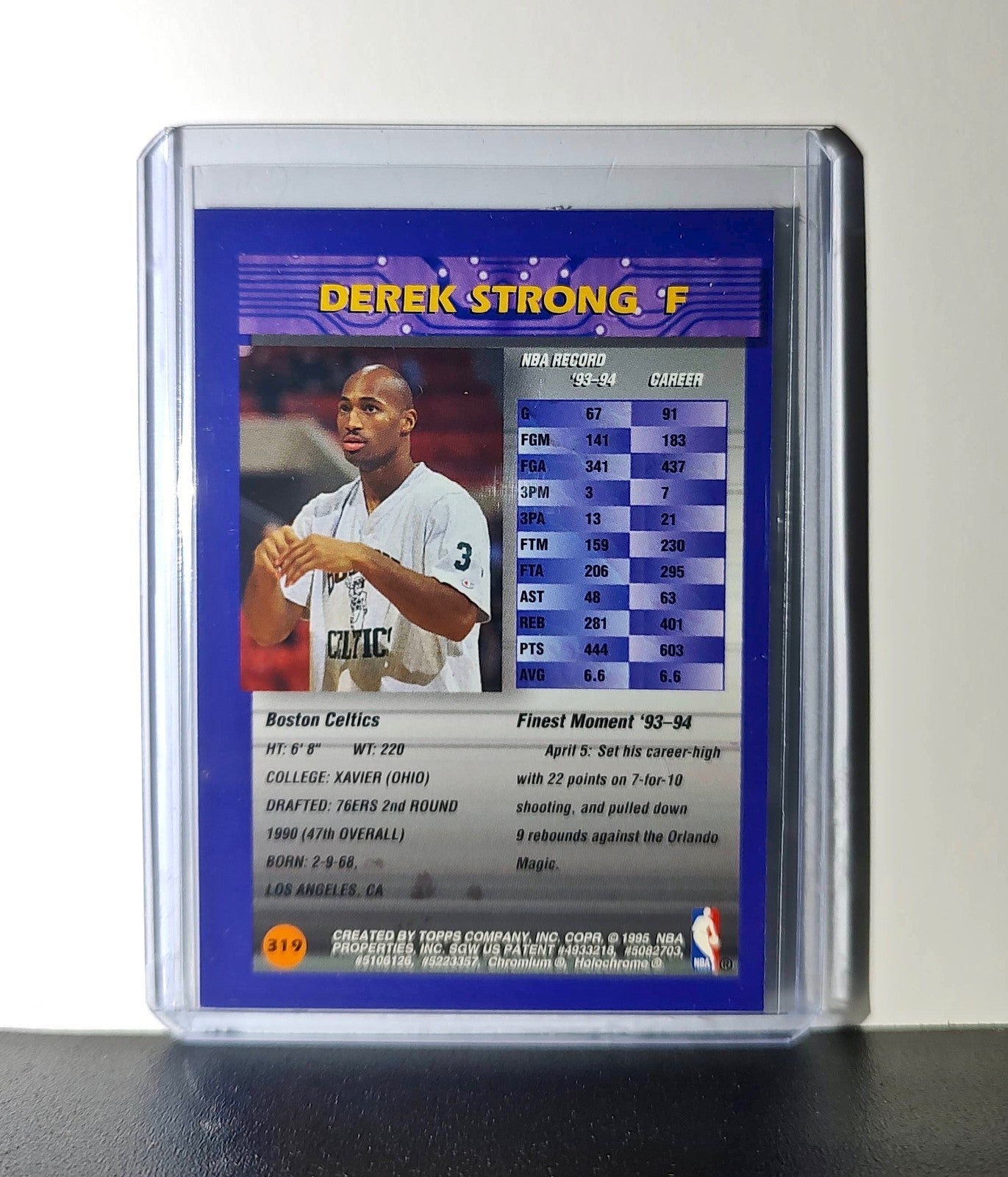 Derek Strong 1994-95 Topps Finest #319 Basketball Card