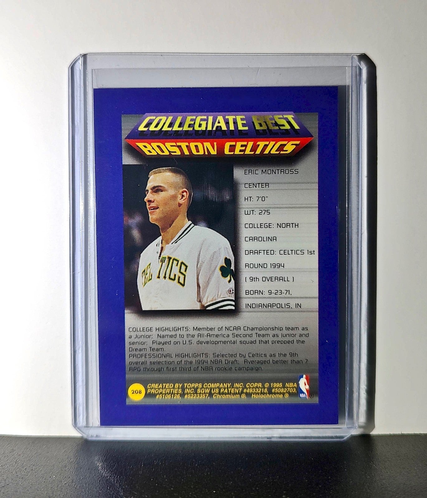 Eric Montross 1994-95 Topps Finest #208 Collegiate Best