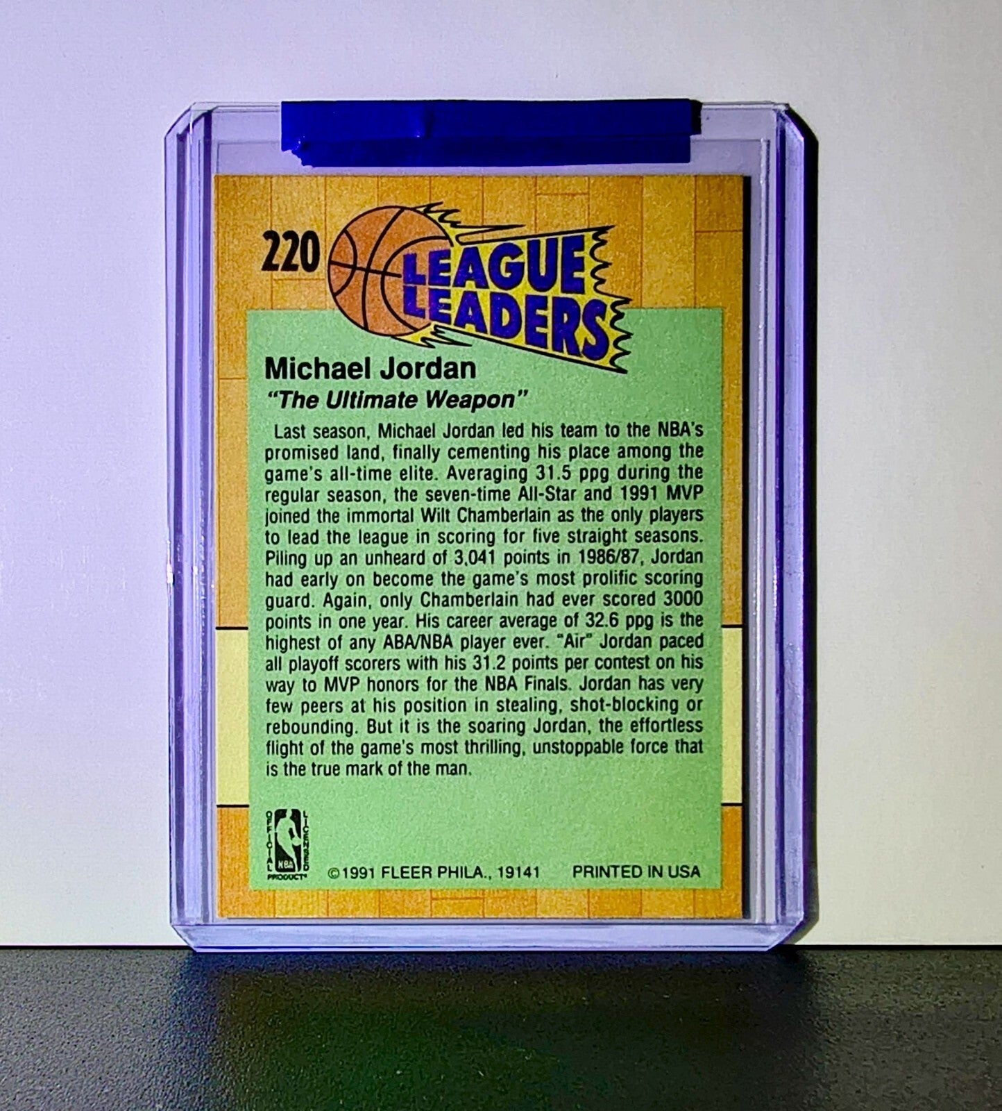 Michael Jordan 1991-92 Fleer League Leaders #220 Basketball Card Chicago Bulls