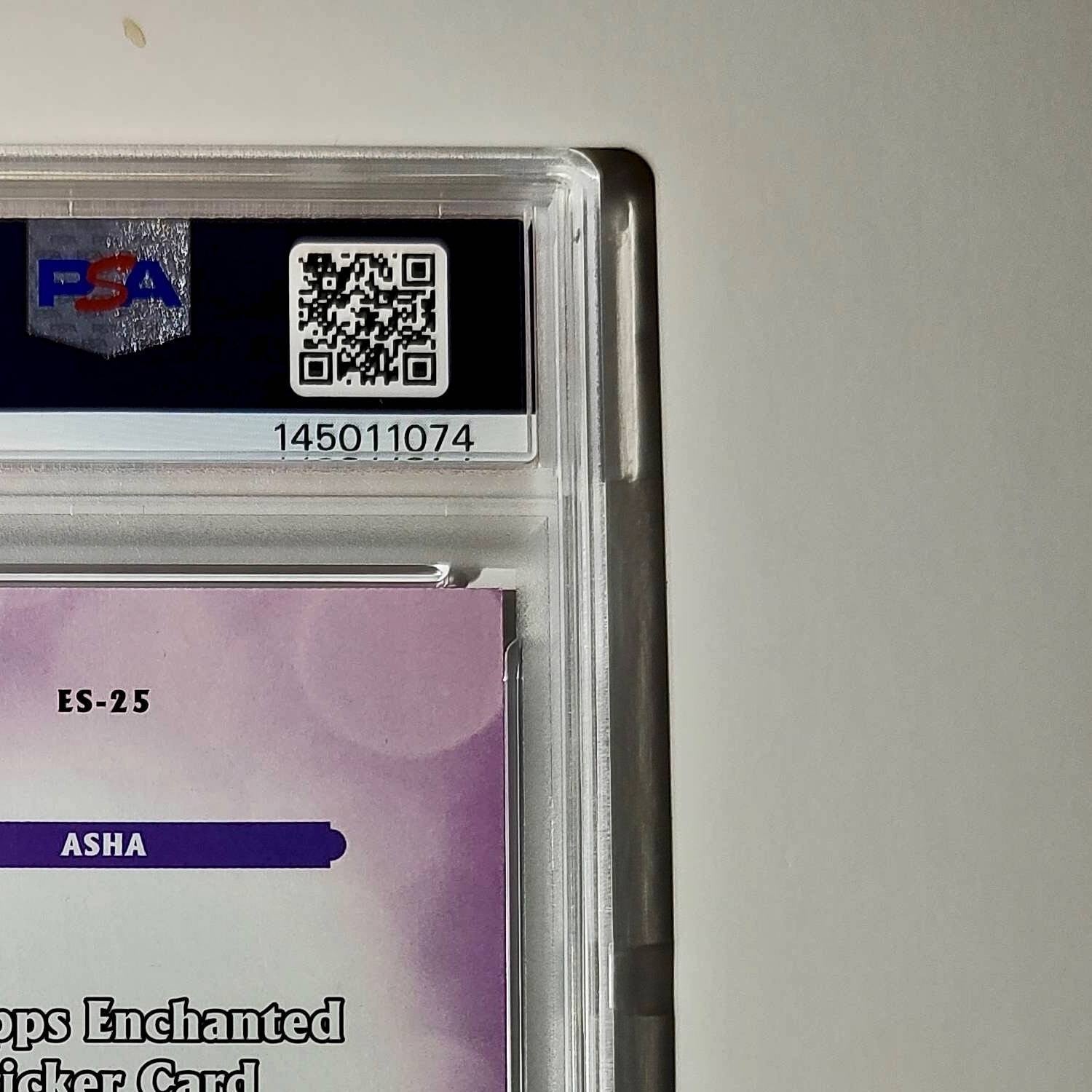 Asha 2025 Topps Disney #ES-25 Enchanted Sticker Card Wish PSA 8