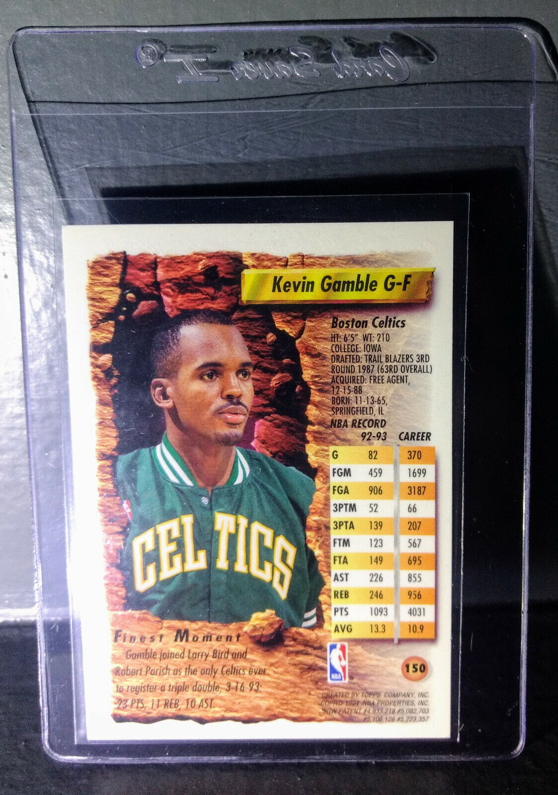 1993-94 Topps Finest Kevin Gamble #150 Basketball Card