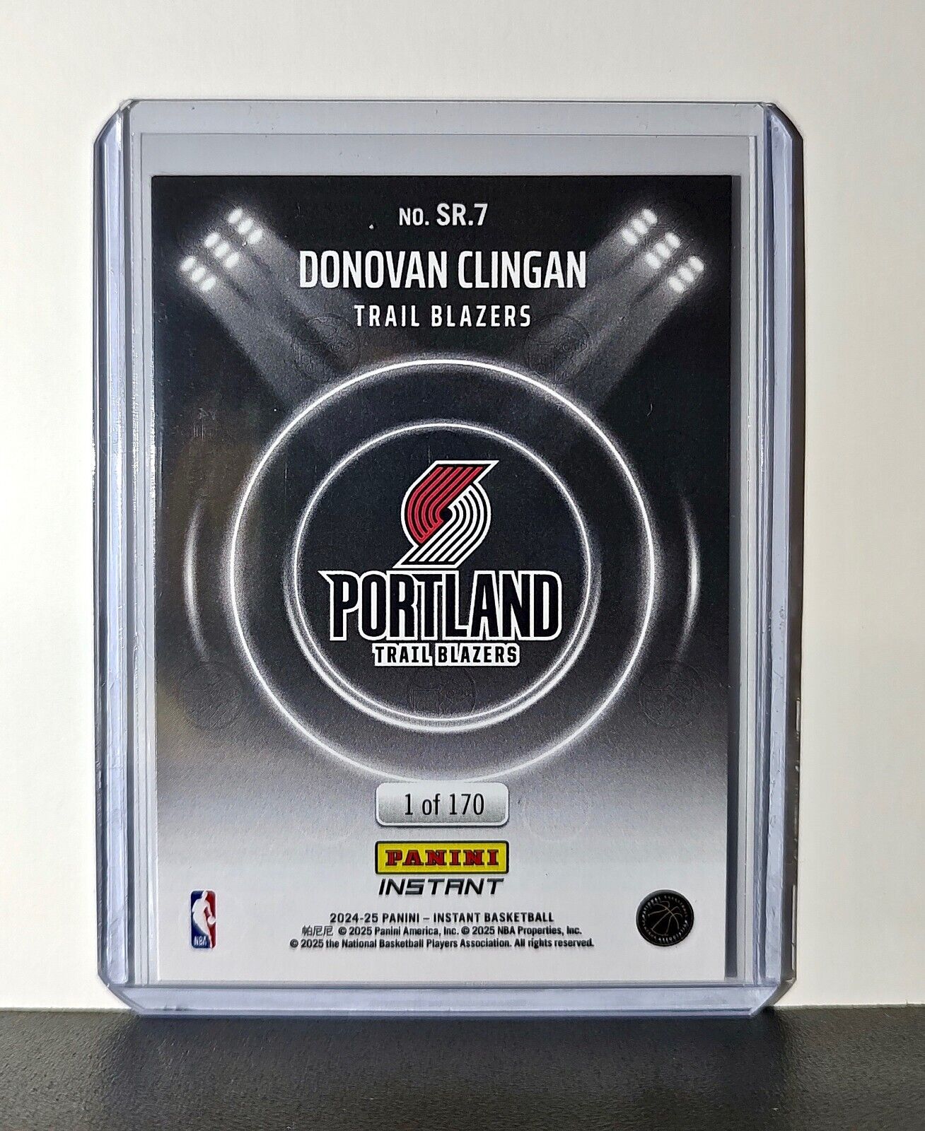 Donovan Clingan Rookie 2024-25 Panini Spotlight Rookies NBA #7 Blazers 1 of 170