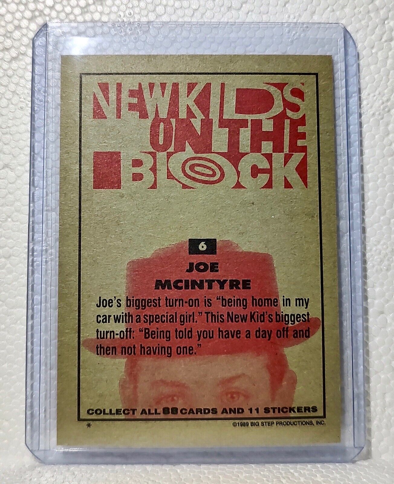 Joe McIntyre 1989 New Kids on the Block #6 Trading Card