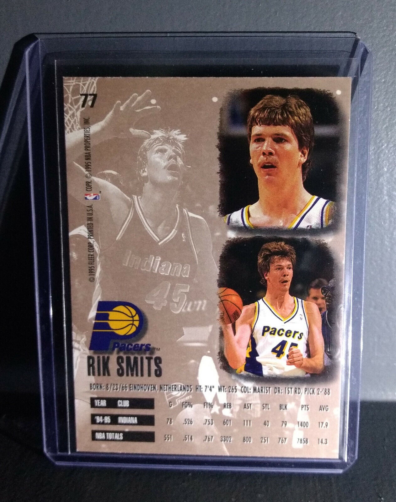 1995-96 Rik Smits Fleer Ultra #77 Basketball Card