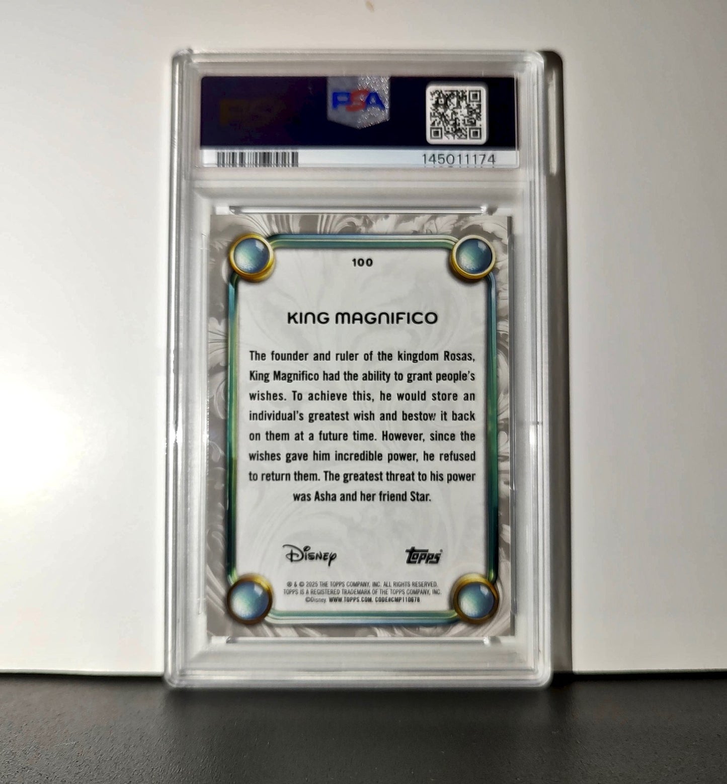 King Magnifico 2025 Topps Disney Wonder #100 Winter Variant Card Wish PSA 9