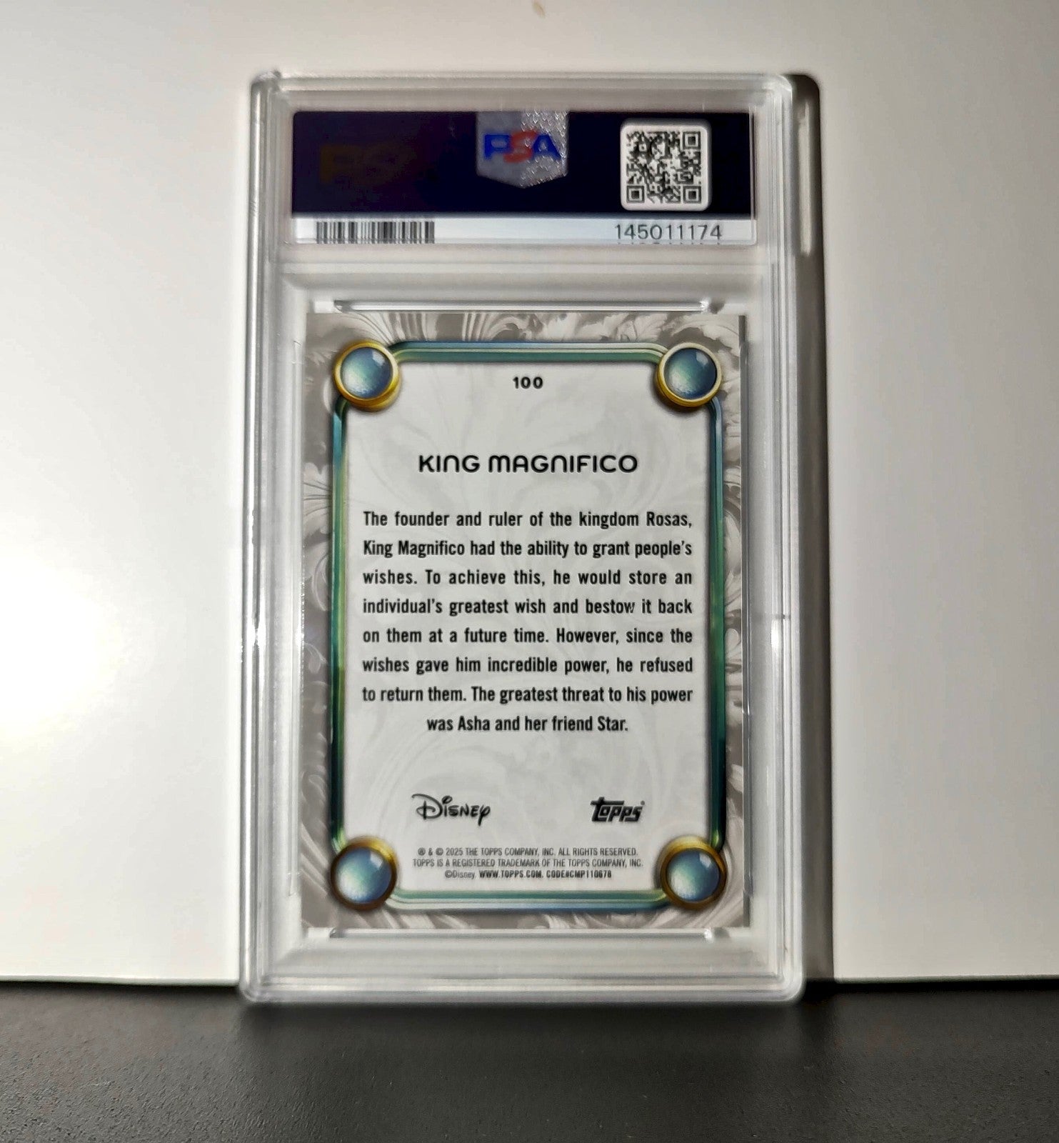 King Magnifico 2025 Topps Disney Wonder #100 Winter Variant Card Wish PSA 9
