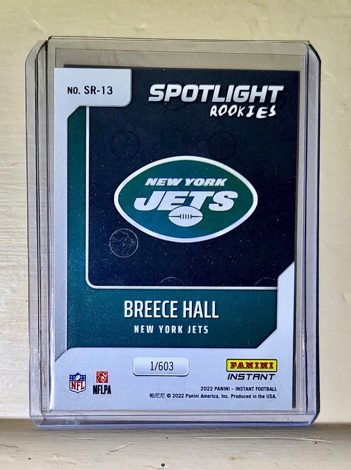 Breece Hall 2022 NFL Panini #13 Spotlight Rookie Football Card 1/603