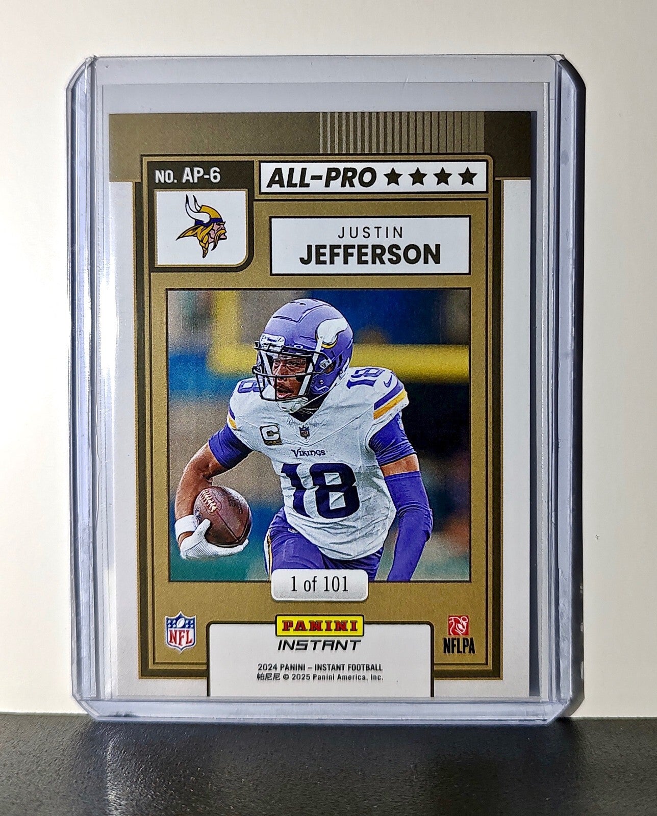 Justin Jefferson 2024 All-Pro Panini NFL #6 Football Card Vikings 1 of 101