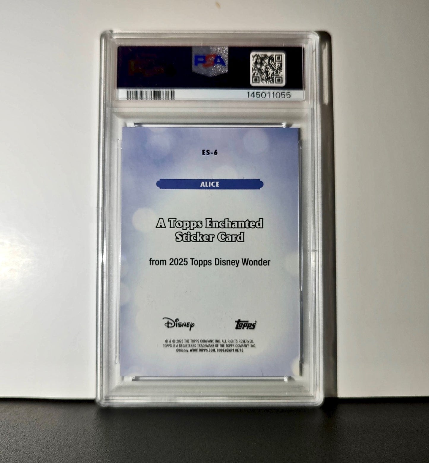 Alice 2025 Topps Disney #ES-6 Enchanted Sticker Card Alice in Wonderland PSA 9