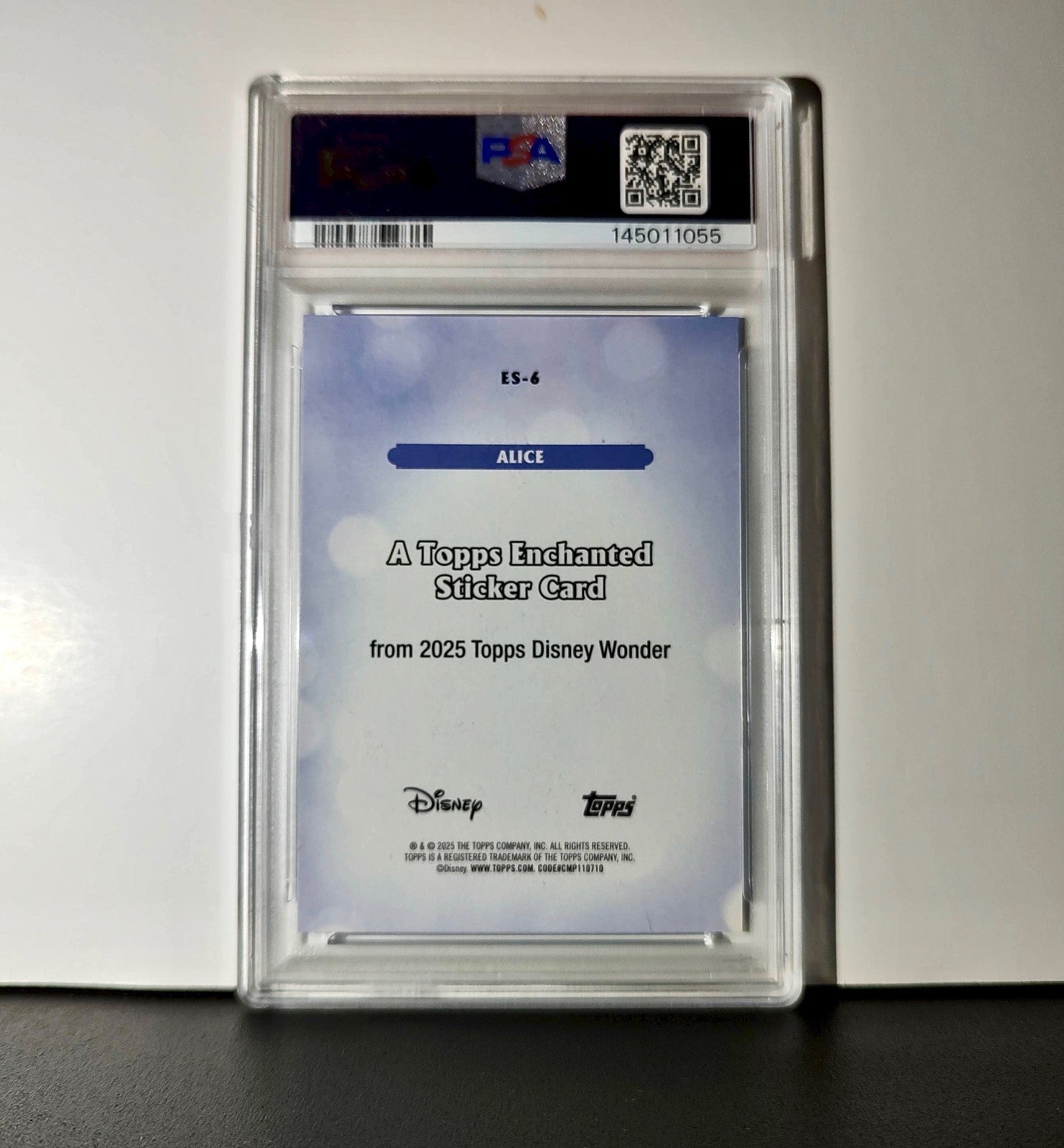 Alice 2025 Topps Disney #ES-6 Enchanted Sticker Card Alice in Wonderland PSA 9