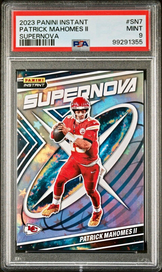 Patrick Mahomes II 2023 Panini Supernova NFL #SN-7 Football Card PSA 9 Mint