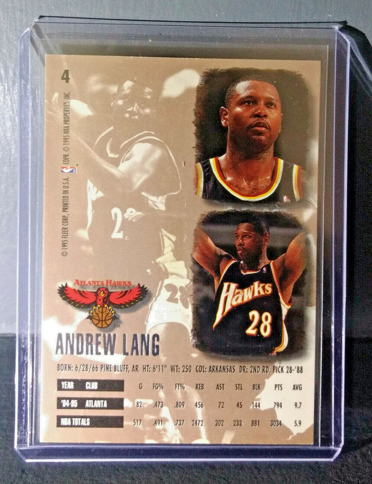 1995-96 Andrew Lang Fleer Ultra #4 Basketball Card